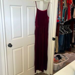 Maroon velvet jumpsuit